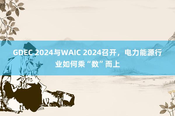 GDEC 2024与WAIC 2024召开，电力能源行业如何乘“数”而上